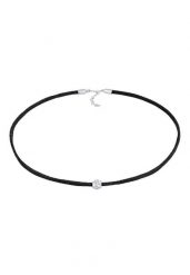 Elli Damski Choker koraliki Trend z imitacją skóry w srebrze próby 925 Sterling Silver Naszyjniki 1 ct. Szare naszyjniki damskie Elli, na co dzień, srebrne. Za 203.99 zł.