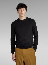 G-Star Sweter w kolorze czarnym rozmiar: M. Czarne swetry męskie G-Star, m, bez wzorów, z bawełny, bez kołnierzyka. Za 162.87 zł.