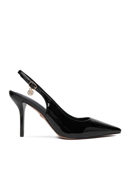 Nine West Szpilki CEO-CD25-316-1 Czarny. Czarne szpilki Nine West, bez wzorów, ze skóry, bez obcasa. Za 229.99 zł.