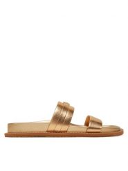 MICHAEL Michael Kors Klapki Mandy 40S5MAFS1M Złoty. Żółte klapki damskie MICHAEL Michael Kors, bez wzorów, ze skóry, bez obcasa. Za 419.99 zł.