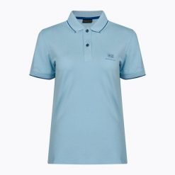 Koszulka polo damska Napapijri E-Nina blue clear M. Niebieskie bluzki damskie Napapijri, m, bez wzorów, bez kołnierzyka, bez ramiączek. Za 199.99 zł.