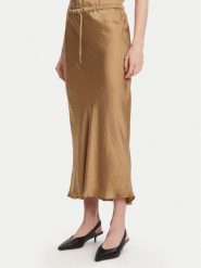 Marella Spódnica midi No 2513101055 Beżowy Regular Fit. Brązowe spódniczki damskie Marella, bez wzorów, z acetatu, midi. Za 429.99 zł.