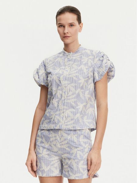 Munthe Koszula Fredia 251103025136 Niebieski Regular Fit. Niebieskie koszule damskie Munthe, bez wzorów, z bawełny, bez kołnierzyka, bez ramiączek. Za 709.99 zł.