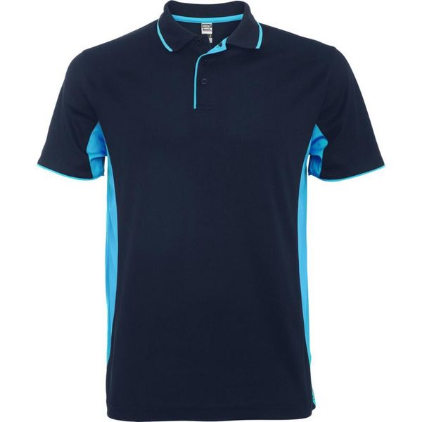 Koszulka Polo Unisex Dla Dorosłych Z Krótkim Rękawem Sportowa Montmelo. Niebieskie bluzki sportowe damskie ROLY, m, bez wzorów, z dzianiny, bez ramiączek. Za 52.99 zł.
