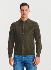 PAKO LORENTE - Bawełniany kardigan w kolorze zielonym. Zielone kardigany męskie Pako Lorente, na jesień, m, bez wzorów, z bawełny, bez kołnierzyka. Za 199.99 zł.