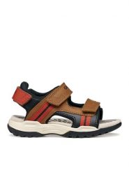 Geox Sandały Jr Borealis J450RA 015ME CD6N6 M Brązowy. Brązowe sandały chłopięce Geox, ze skóry, bez zapięcia. Za 239.99 zł.