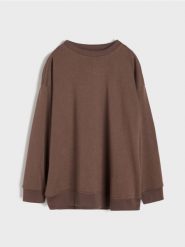 Bluza crewneck basic - brązowy. Brązowe bluzy i bluzki niemowlęce Sinsay, bez wzorów, bez ramiączek, bez kaptura. W wyprzedaży za 35.99 zł.