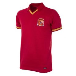 Koszulka piłkarska retro dla dorosłych Hiszpania 1988 - Czerwona. Czerwone t-shirty sportowe męskie COPA FOOTBALL, xl, bez ramiączek, do piłki nożnej. Za 254.42 zł.