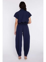 Nife Spodnie w kolorze granatowym rozmiar: 40. Niebieskie spodnie materiałowe damskie Nife, bez wzorów, z materiału. Za 175.67 zł.