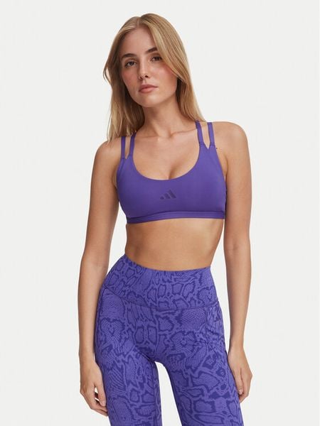 Adidas Biustonosz sportowy Optime Workout Strappy Light Support Bra KS6041 Fioletowy. Fioletowe biustonosze sportowe damskie Adidas, bez wzorów, z syntetyku. Za 219.99 zł.