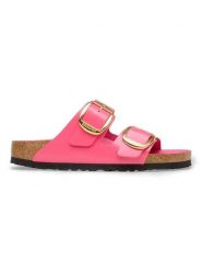 Birkenstock Skórzane klapki "Arizona Big Buckle" w kolorze różowym rozmiar: 36. Różowe klapki damskie Birkenstock, bez wzorów, bez obcasa. Za 584.95 zł.