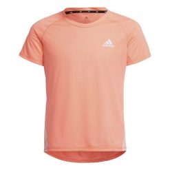 Koszulka z krótkim rękawem dla dzieci Adidas Aeroready Three Stripes Łosoś. Białe koszulki dziewczęce Adidas, s, bez wzorów, bez ramiączek. Za 71.00 zł.