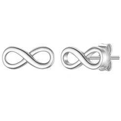 Glanzstücke München Kolczyki Infinity z srebra próby 925 w kolorze srebrnym 1 ct Damski. Szare kolczyki damskie Glanzstücke München, srebrne, na sztyftcie. Za 189.99 zł.
