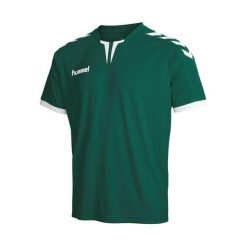 Koszulka sportowa T-shirt HUMMEL core SS poly zielona. Zielone t-shirty męskie HUMMEL, s, bez wzorów, z materiału, bez kołnierzyka. Za 31.00 zł.
