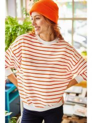 Olalook Bluza w kolorze biało-pomarańczowym rozmiar: L. Pomarańczowe bluzy bez kaptura damskie Olalook, l. Za 56.93 zł.