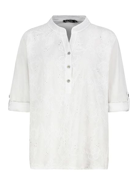 Sublevel Bluzka w kolorze białym rozmiar: M/L. Białe bluzki damskie Sublevel, l, bez wzorów, z bawełny, bez kołnierzyka, bez ramiączek. Za 87.19 zł.