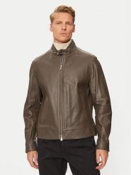 Boss Kurtka skórzana H-Mansell2 50518906 Brązowy Regular Fit. Brązowe kurtki męskie Boss, m, bez wzorów, ze skóry, bez kaptura. Za 2,399.00 zł.