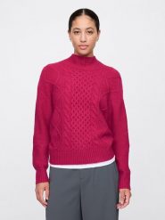 GAP Sweter w kolorze czerwonym rozmiar: XL. Czerwone golfy damskie GAP, xl, bez wzorów, ze splotem, bez ramiączek. Za 109.52 zł.