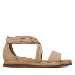 Sandały Tamaris. Brązowe sandały damskie Tamaris, bez wzorów, bez obcasa, na płaskiej podeszwie. Za 379.99 zł.