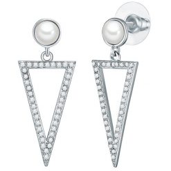 Lulu & Jane Mosiadz Cyrkonia Sztuczna perła Kolczyki 1 ct Damski. Białe kolczyki damskie Lulu & Jane, z cyrkonią, srebrne, na sztyftcie. Za 339.99 zł.