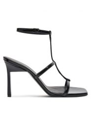 Calvin Klein Sandały Heel Gladi Sandal 90 Pat HW0HW02312 Czarny. Czarne sandały damskie CALVIN KLEIN, bez wzorów, z lakierowanej skóry, bez obcasa, na szpilce. Za 439.99 zł.