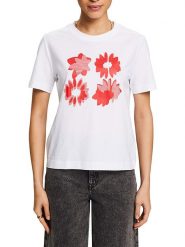 ESPRIT Koszulka w kolorze białym rozmiar: XXL. Białe bluzki damskie Esprit, xxl, bez wzorów, z bawełny, bez kołnierzyka. Za 53.45 zł.