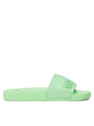 LOVE MOSCHINO Klapki JA28052G1II15802 Zielony. Zielone klapki damskie Love Moschino, bez wzorów, z tworzywa sztucznego, bez obcasa. Za 369.99 zł.