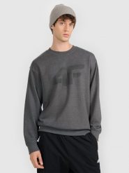 4F Bluza dresowa nierozpinana bez kaptura męska - szara XXL. Szare bluzy bez kaptura męskie 4f, m, z bawełny. Za 129.99 zł.