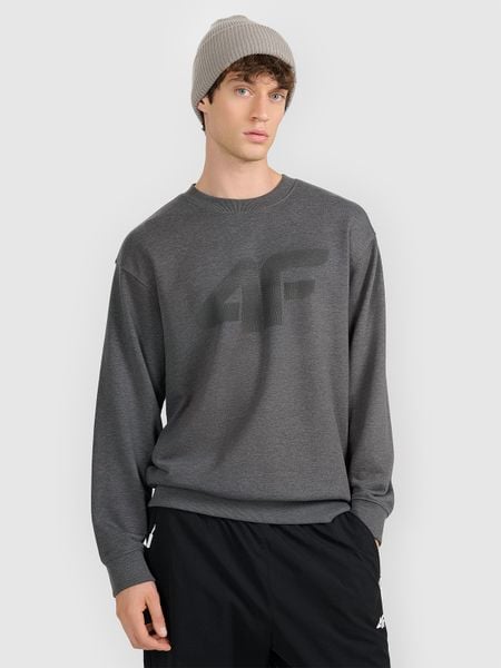 4F Bluza dresowa nierozpinana bez kaptura męska - szara XXL. Szare bluzy bez kaptura męskie 4f, m, z bawełny. Za 129.99 zł.