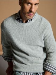 Sweter - szary. Szare swetry męskie Sinsay, l, bez wzorów, bez kołnierzyka. W wyprzedaży za 39.99 zł.