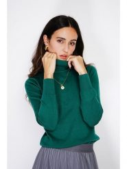 ASSUILI Golf w kolorze ciemnozielonym rozmiar: 38. Zielone golfy damskie Assuili, bez wzorów, z kaszmiru, bez ramiączek. Za 108.74 zł.