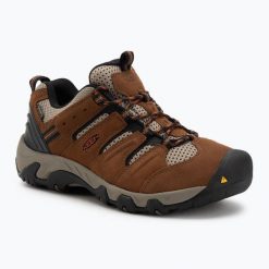 Buty trekkingowe męskie KEEN Headout Waterproof. Brązowe buty trekkingowe męskie Keen, bez zapięcia. Za 409.99 zł.