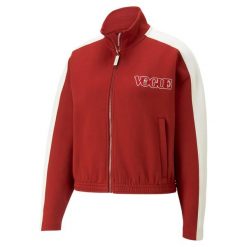 Damska bluza dresowa Puma X Vogue T7 Dk. Czerwone bluzy sportowe damskie Puma, xs, bez wzorów, z bawełny, bez ramiączek, z kapturem. Za 263.47 zł.