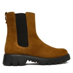 Botki HÖGL. Brązowe botki damskie HÖGL, bez obcasa, na płaskiej podeszwie, bez zapięcia. Za 849.99 zł.