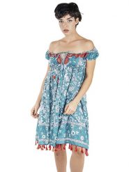Isla Bonita by SIGRIS Sukienka w kolorze błękitnym rozmiar: XL. Niebieskie sukienki damskie Isla Bonita by SIGRIS, na co dzień, xl, bez wzorów, z bawełny, bez kołnierzyka, bez ramiączek, midi, proste. Za 118.28 zł.