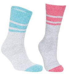 2058 Hadley - skarpety damskie 2 pary Marine Marl/raspberry Marl. Czerwone skarpetki damskie Trespass, bez wzorów, z bawełny. Za 157.99 zł.