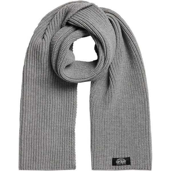 Szalik zimowy damski Superdry Classic Knitted. Szare szaliki i kominy damskie Superdry., na zimę, bez wzorów, z poliesteru. Za 111.55 zł.