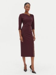 Rinascimento Sukienka koktajlowa CFC0126635003 Bordowy Slim Fit. Czerwone sukienki damskie RINASCIMENTO, xs, bez wzorów, z syntetyku, wizytowe, bez kołnierzyka, bez ramiączek. Za 439.99 zł.