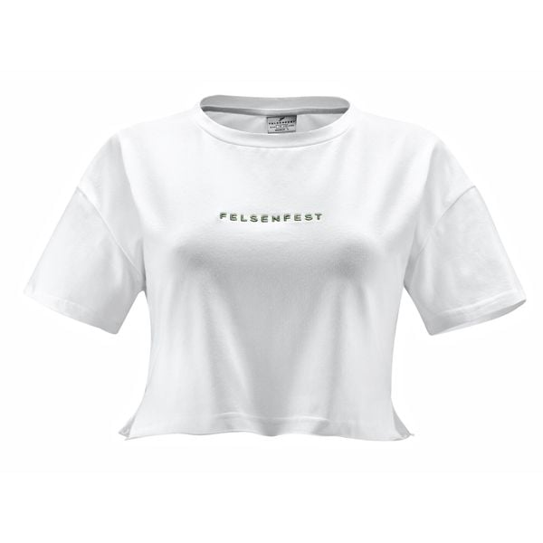 Crop-Top Damski Dont want your Beta. Białe topy damskie FELSENFEST, bez wzorów, z bawełny, bez kołnierzyka. Za 139.99 zł.