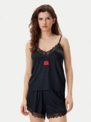 HUGO Koszulka piżamowa Red Label 50531653 Czarny Regular Fit. Czarne koszule nocne damskie Hugo, bez wzorów, z wiskozy. Za 149.99 zł.