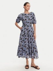 Pepe Jeans Sukienka letnia Eva PL953695 Błękitny Regular Fit. Niebieskie sukienki damskie Pepe Jeans, na lato, s, bez wzorów, z bawełny, bez kołnierzyka, bez ramiączek. Za 509.99 zł.