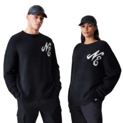 Sweter z dzianiny New Era. Czarne swetry klasyczne damskie New Era, na zimę, s, z dzianiny, bez kołnierzyka. Za 343.00 zł.