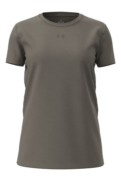 Under Armour W SIMPLE BRANDED SS Koszulka damska. Szare bluzki sportowe damskie Under Armour, l, bez wzorów, z bawełny, bez ramiączek. Za 62.99 zł.