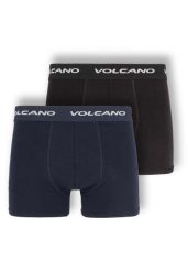 Bawełniane bokserki męskie, dwupak, U-BOXER. Czarne bokserki męskie Volcano, bez wzorów, z bawełny. Za 69.99 zł.