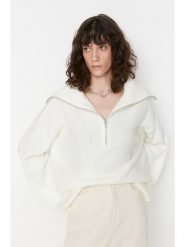 Trendyol Sweter w kolorze kremowym rozmiar: L. Brązowe golfy damskie Trendyol, l, bez wzorów, bez ramiączek. Za 86.99 zł.