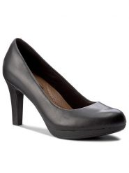Clarks Czółenka Adriel Viola 261293594 Czarny. Czarne czółenka damskie Clarks, bez wzorów, ze skóry, bez obcasa. Za 219.99 zł.