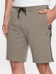 Guess Szorty sportowe Arlo Z2YD02 K6ZS1 Zielony Loose Fit. Zielone szorty męskie Guess, z aplikacjami, z bawełny, sportowe. Za 289.99 zł.