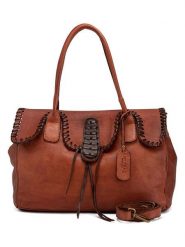 Melina C Skórzany shopper bag "Isonzo" w kolorze jasnobrązowym - 56 x 24 x 14 cm rozmiar: onesize. Brązowe shopper bag damskie Melina C, bez wzorów, z materiału, na ramię, bez dodatków. Za 543.99 zł.