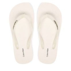 Japonki Calvin Klein. Białe klapki damskie CALVIN KLEIN, bez wzorów, bez obcasa. Za 149.99 zł.