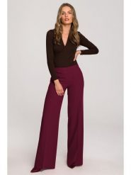 Stylove Spodnie w kolorze bordowym rozmiar: M. Czerwone spodnie materiałowe damskie Stylove, bez wzorów, z materiału. Za 209.45 zł.